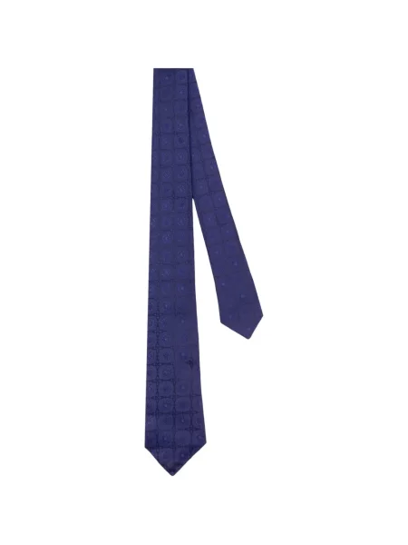 Cravată Kiton cu imprimeu geometric albastru