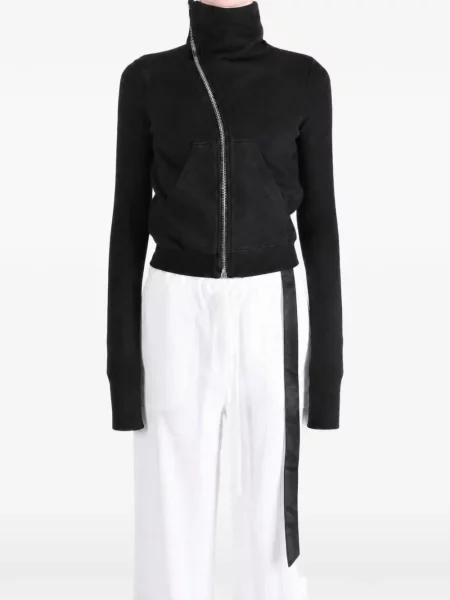 Asymetrická mikina na zip Rick Owens Drkshdw černá