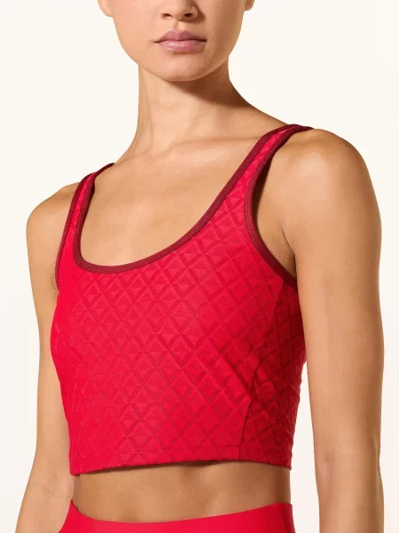Krótki top Lululemon z siateczką czerwony