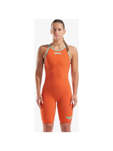 Strój kąpielowy Arena Powerskin Carbon Air 2 Sunset Coral Open Back pomarańczowy pastelowy 36 niebieski