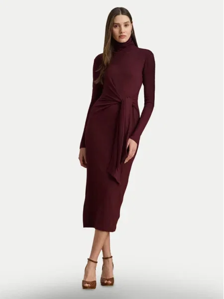 Lauren Ralph Lauren Šaty VAUREEN tmavočervená vínová