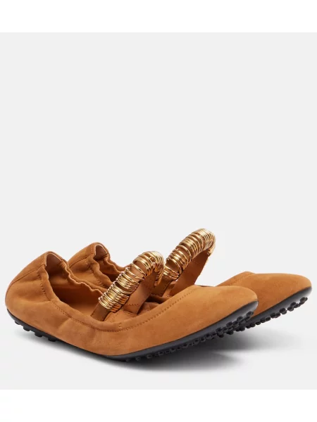 Pantofi cu toc Tod's din piele de căprioară maro