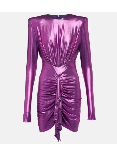 Satynowa sukienka Alexandre Vauthier drapowana różowa