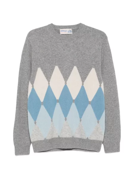 Pulover Ballantyne cu model argyle gri