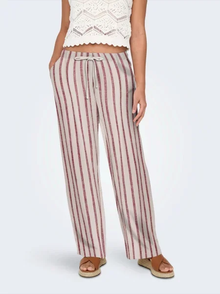 ONLY Pantaloni ONLSIESTA deschis / roșu vin gri
