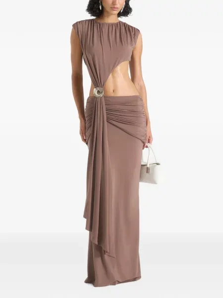 Rochie maxi Manière De Voir asimetrică maro