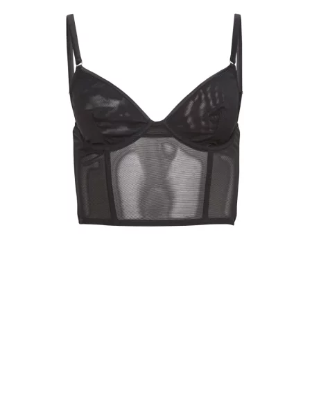 Sutien Fleur Du Mal transparente plasă negru