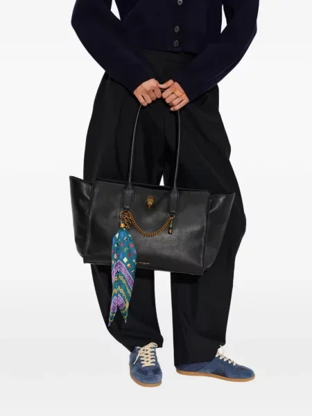 Кожена шопинг чанта Kurt Geiger London черно