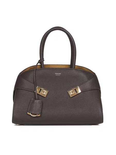 Torebka Ferragamo skórzana brązowa