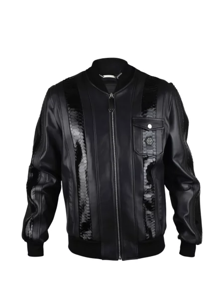 Geanta de piele Philipp Plein negru