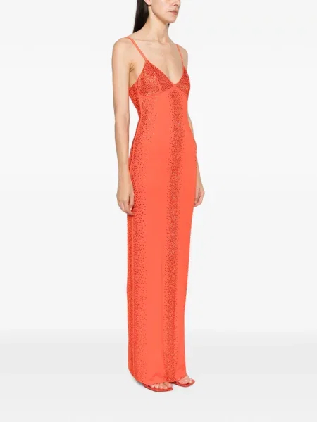 Stras rochie maxi Patrizia Pepe portocaliu