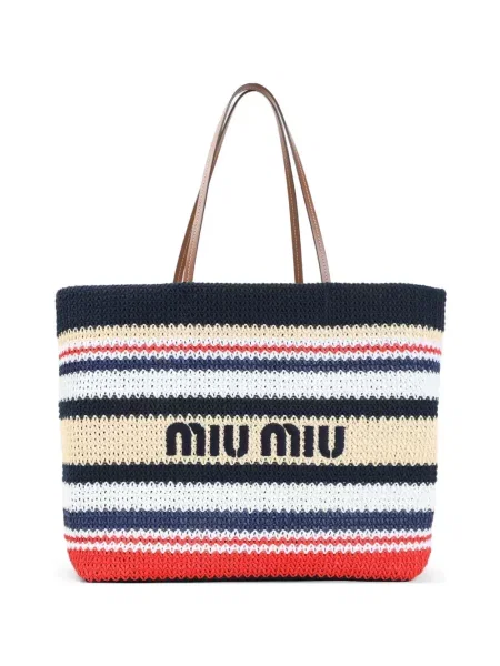 Geantă shopper Miu Miu albastru