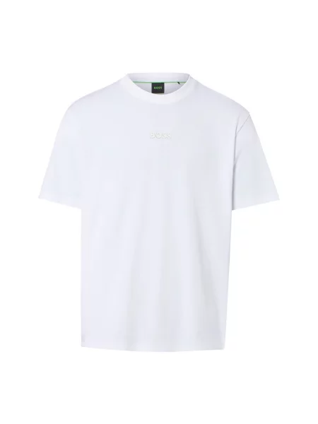T-shirt o kroju regular fit z czystej bawełny model TEE Boss Green biała