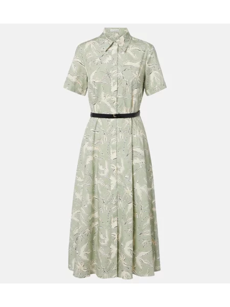 Rochie tip cămașă Altuzarra cu imagine verde