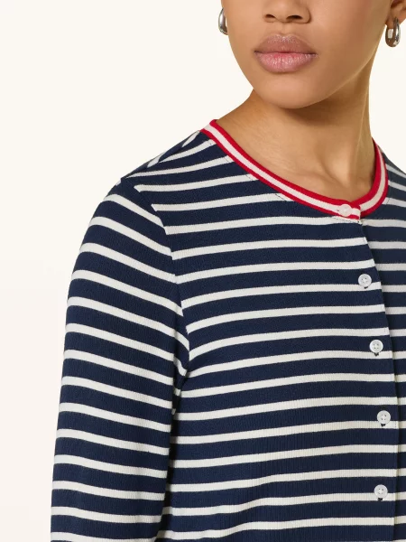 Tommy Jeans Jerseyová Bunda tmavě modrá / červená bílá