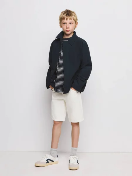 Bermudy dżinsowe o prostym kroju Dzieci 11 MANGO KIDS biały