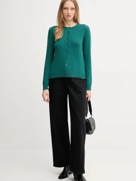 Вовняний кардиган United Colors of Benetton легке зелений