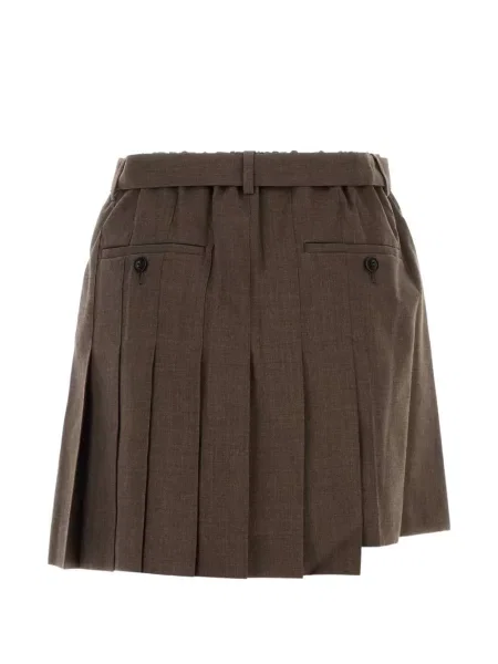 Ασύμμετρα σορτς Sacai καφέ