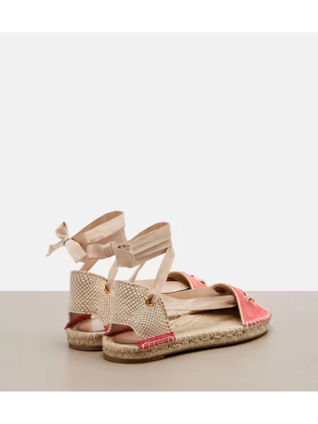 Espadrile Valentino Garavani iz semiša roza
