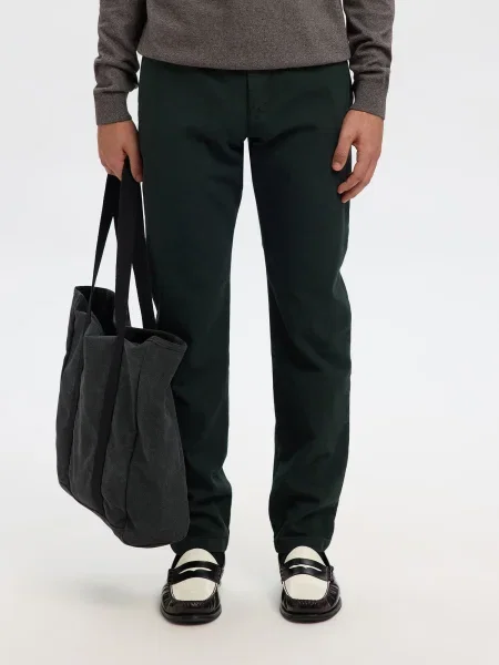 SELECTED Pantaloni eleganți închis verde