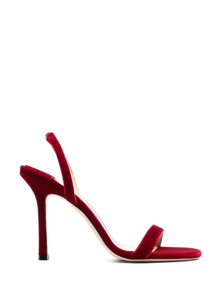 Sandały Jimmy Choo z otwartą piętą czerwone