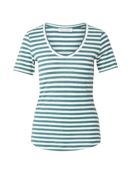 Marc O'Polo Tricou cyan / murdar alb