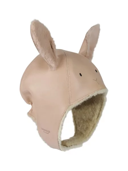 Donsje Dětská kožená čepice Kapi Exclusive Hat Fluffy Bunny růžový