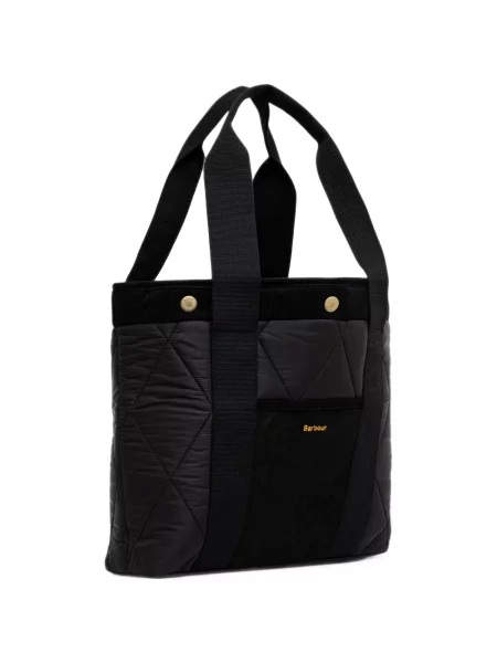 Matlasat geantă shopper Barbour negru