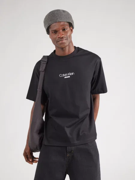 Calvin Klein Jeans Tricou / alb negru