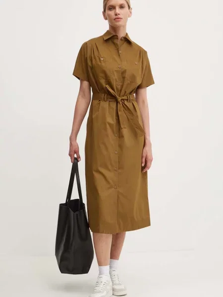 A.P.C. rochie din robe new drew verde