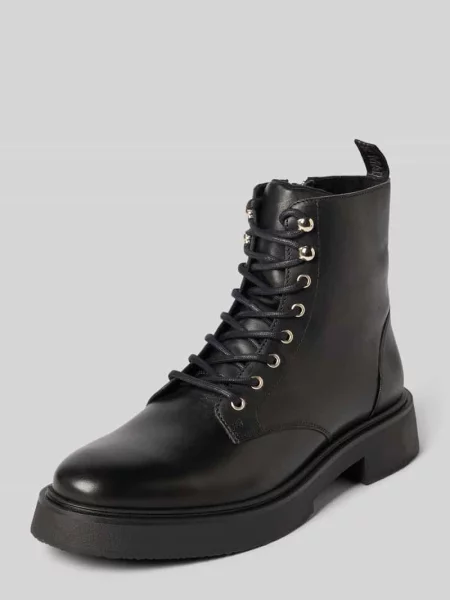 Kozaki sznurowane z detalami z logo model ‘ZEKE’ Steve Madden czarne
