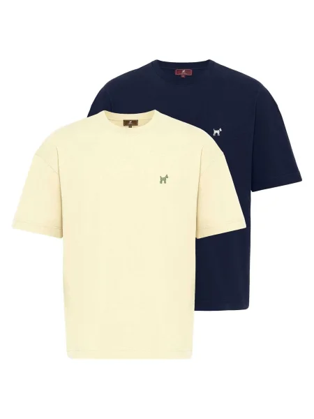 Williot Tričko tmavě / žlutý melír modrá