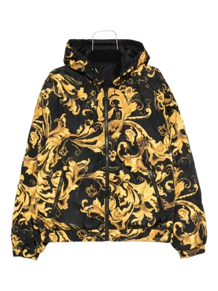 Τζιν μπουφάν Versace Jeans Couture με κουκούλα με σχέδιο μαύρο