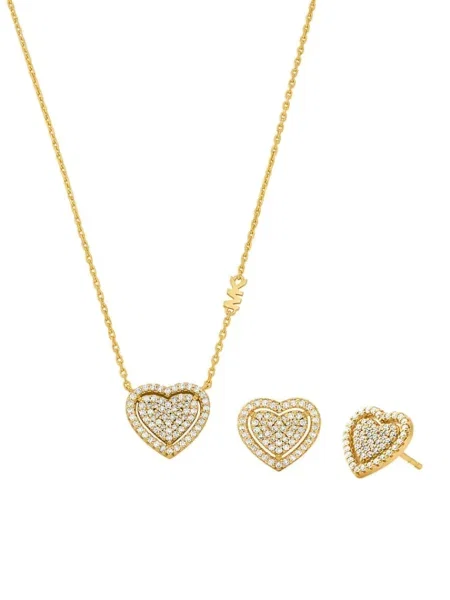 Michael Kors colier și cercei din argint placat cu aur auriu