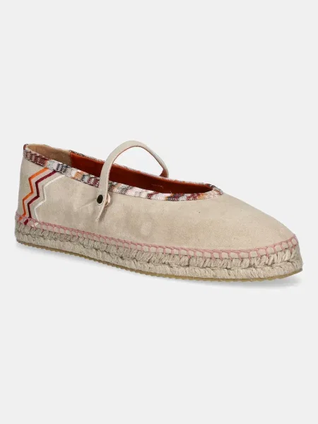 Missoni espadrile din piele intoarsa Lola bej