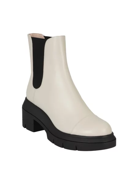 Buty do kostki Stuart Weitzman skórzane biznesowe białe