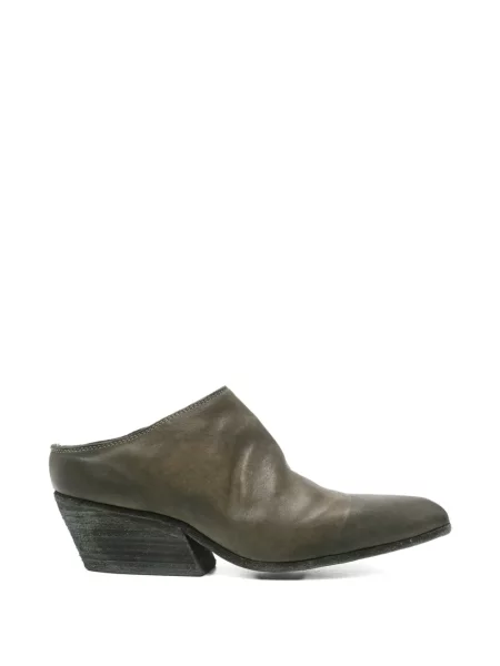 Papuci tip mules Guidi din piele verde