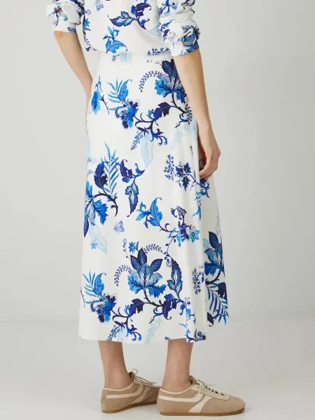 Sukně s příměsí lnu Medicine maxi bílá
