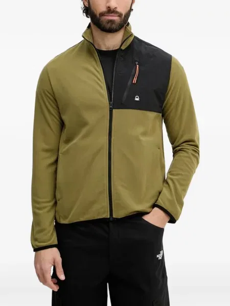 Hanorac cu fermoar Benetton verde