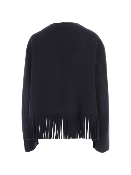 Двуредно яке Carven с ресни синьо
