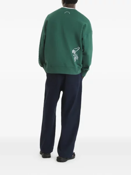 Kalhoty Maison Kitsuné se stahovací šňůrkou modré