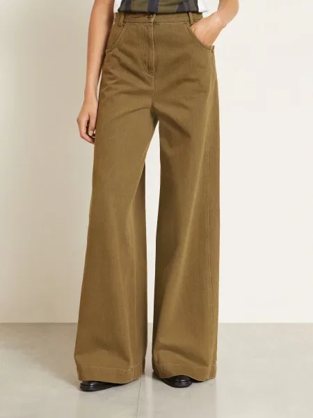 Szerokie jeansy Max Mara zielone