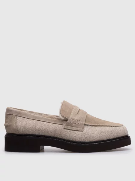 Комбіновані лофери на хутрі Doucal's бежеві