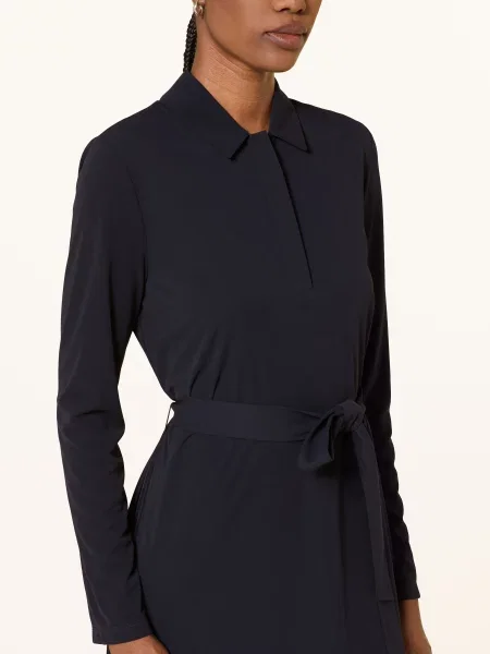 Mm By Max Mara Košilové Šaty Fragola Z Džerzeje S Plisováním tmavě modrá