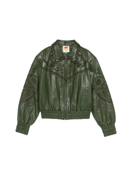 Kurtka skórzana Farm Rio w serca zielona