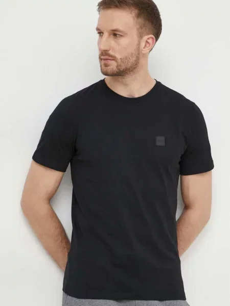 Меланжевая футболка Boss Orange черная