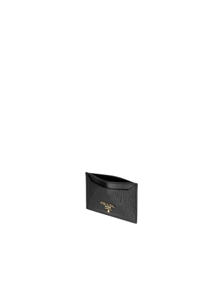 Portfel Prada skórzany z logo czarny