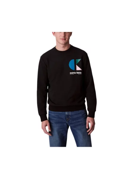 Bluza z nadrukiem z logo Calvin Klein Jeans czarna
