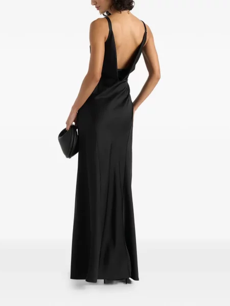 Cu centură rochie maxi Manière De Voir din satin negru