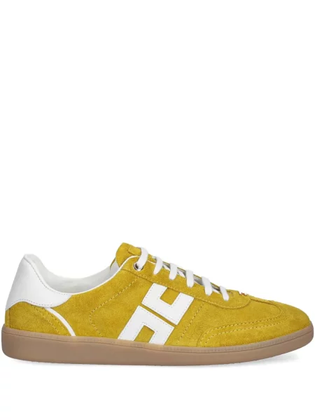 Sneakerși Elisabetta Franchi din piele de căprioară galben